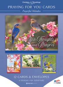 Praying for You - Prayerful Melodies - KJV - Box of 12 - Assorted Boxed Greeting Cards