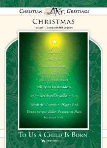 Christmas - To Us a Child Is Born - NIV - Box of 12 - Solid Pack Boxed Greeting Cards