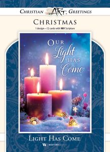 Christmas - Light Has Come - NIV - Box of 12 - Solid Pack Boxed Greeting Cards