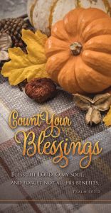 Thanksgiving - Count Your Blessings, Psalms 103:2 (KJV) - Pkg 100 - Offering Envelopes