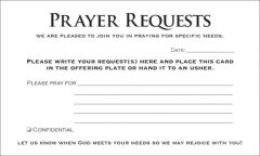 Prayer Card - Prayer Requests 