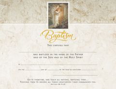 Baptism Certificate - Premium, Gold Foil Embossed