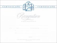 Recognition Certificate - Premium, Blue Foil Embossed
