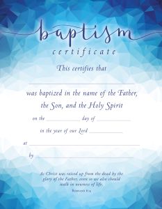 Certificates - Baptism, Romans 6:4 (KJV) - 8.5 x 11 Baptism