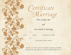 Certificates - Marriage, Ephesians 5:31 (KJV) - 8.5 x 11 Baptism
