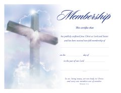 Certificates - Membership, Romans 12:5 (KJV) - 8.5 x 11 Certificate 