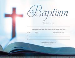 Certificates - Baptism, Revelation 21:5 (NIV) - 8.5 x 11 Baptism