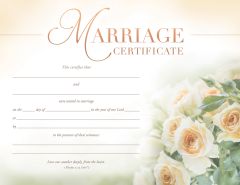 Certificates - Marriage, I Peter 1:22 (NIV) - 8.5 x 11 