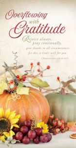 Thanksgiving - Overflowing with Gratitude, 1 Thessalonians 5:16-18 (NIV) - Pkg 100 - Offering Envelopes  
