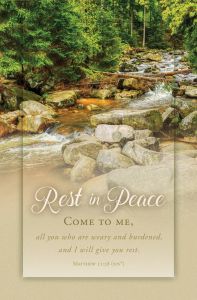 Funeral - Rest in Peace, Matthew 11:28 (NIV) - Pkg 100 - Standard Bulletin