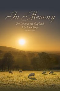Funeral - In Memory, Psalm 23:1 (NIV) - Pkg 100 - Standard Bulletin