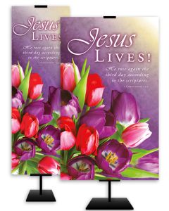 Easter - Jesus Lives; 1 Corinthians 15:4 (KJV) - Banner