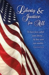 Patriotic - Liberty and Justice for All, Galatians 5:13 (KJV) - Pkg 100 - Standard Bulletin