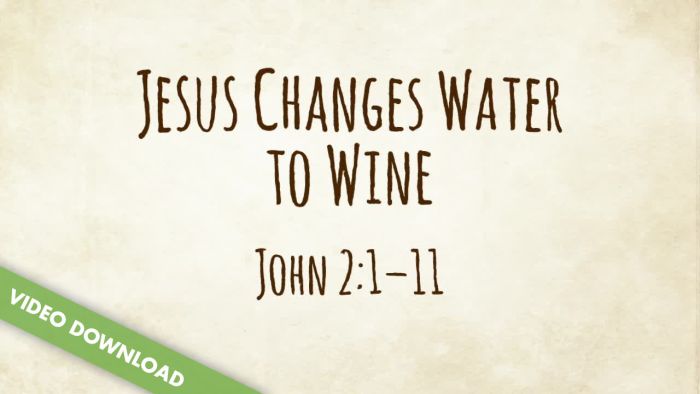 Inspire! Video Download - Jesus Changes Water To Wine (John 2:1-11.