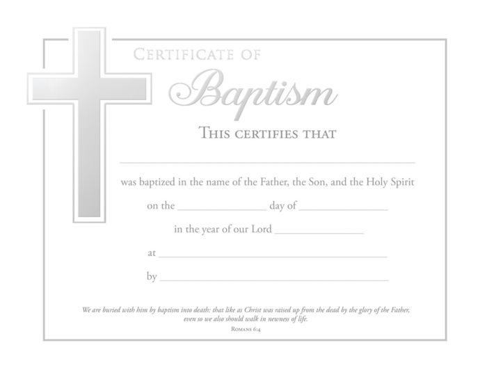 Baptism Certificate - Premium, Silver Foil Embossed - Warner Christian  Resources