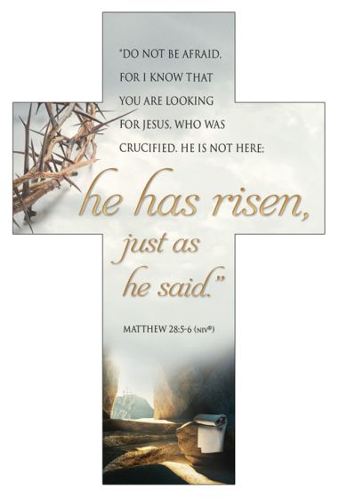 Easter - He Has Risen, Matthew 28:5-6 (NIV) - Pkg 25 - Cross Bookmarks - Warner Christian Resources