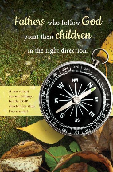Father's Day - Fathers who follow God, Proverbs 16:9 (KJV) - Pkg 100 ...