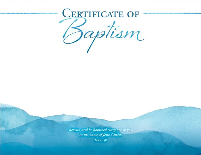 Baptism Acts 2:38 (KJV) Certificate Warner Press