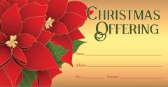 Christmas - Poinsettia - Flower Offering - Pkg 100 - Christmas Offering Envelope