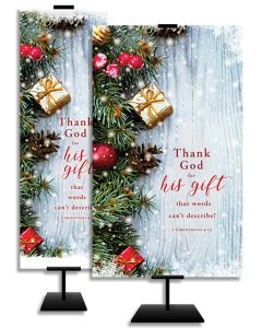 Christmas - Thank God for His Gift - 2 Corinthians 9:15 - Banner