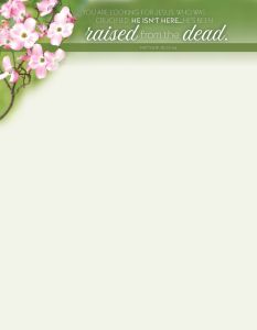 Easter - You Are Looking for Jesus, Matt. 28:5b-6a (CEB) - Pkg 100 -Letterhead