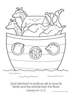 Printable - Coloring and Activity Page | (2-4) Bible Stories Kids Love | Noah 