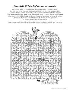 Printable - Coloring & Activity Page | (8-10) A-MAZE-ING Bible Stories | Ten Commandments