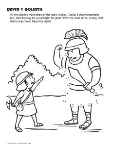 Printable - Coloring and Activity Page | (2-4) My Favorite Bible Stories | David and Goliath