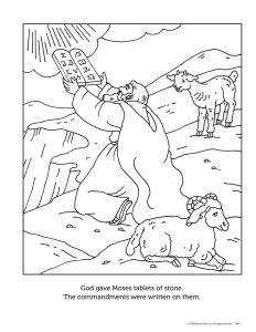 Printable - Coloring & Activity Page | (5-7) The Ten Commandments | Moses & 10 Commandments