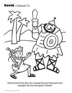 Printable - Coloring and Activity Page | (2-4) Bible Heroes | David and Goliath
