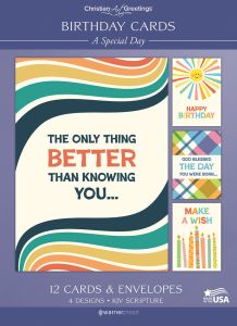 Birthday Cards – A Special Day – 12 Cards with KJV Scripture – Assorted Greeting Cards 