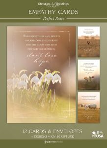 Empathy Cards – Perfect Peace – 12 Cards with KJV Scripture – Assorted Greeting Cards 