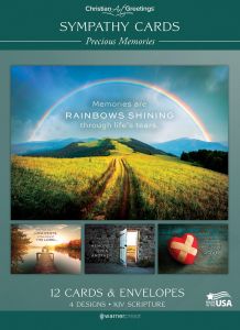 Sympathy Cards – Precious Memories – 12 Cards with KJV Scripture – Assorted Greeting Cards 