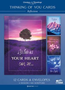 Thinking of You Cards – Reflections – 12 Cards with KJV Scripture – Assorted Greeting Cards 