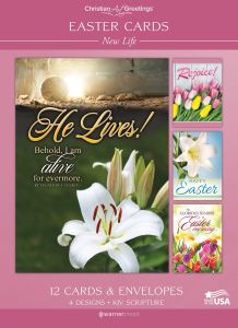 Easter Cards – New Life – 12 Cards with KJV Scripture – Assorted Greeting Cards 