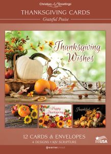 Thanksgiving—Grateful Praise; 12 Cards with KJV Scripture—Assorted Boxed Greeting Cards