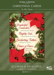 Christmas—In His Name; 12 Cards with NIV Scripture—Solid Pack Boxed Greeting Cards