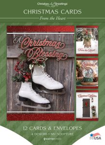 Christmas Cards – From the Heart – 12 Cards with NIV Scripture – Assorted Boxed Greeting Cards 
