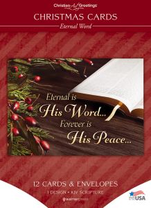 Christmas Cards – Eternal Word – 12 Cards with KJV Scripture – Solid Pack Boxed Greeting Cards 