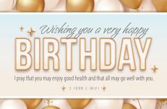 Birthday—3 John 2 (NIV)—Pkg 25—Postcard