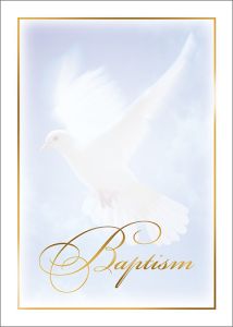 Baptism Certificate - with soft Dove - 5x7 folded
