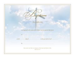 Baptism Certificate - Premium, Gold Foil Embossed