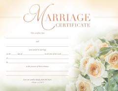 Certificates - Marriage, I Peter 1:22 (NIV) - 8.5 x 11 