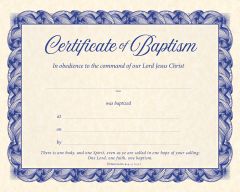 Certificates – Baptism – Ephesians 4:4-5 (KJV) – 8x10 