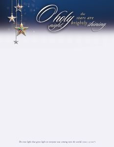 Christmas - Oh Holy Night, John 1:9 (NIVÃ‚Â®) - Pkg of 100 - Letterhead