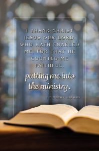 Installation and Ordination—I Thank Christ; 1 Timothy 1:12 (KJV)—Pkg 100—Standard Bulletin