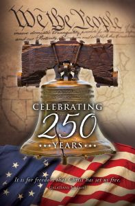 Patriotic—Celebrating 250 Years; Galatians 5:1 (NIV)—Pkg 100—Standard Bulletin