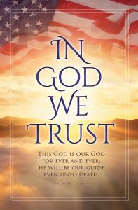 Patriotic — In God We Trust; Psalm 48:14 (KJV) — Pkg 100 – Standard Bulletin 