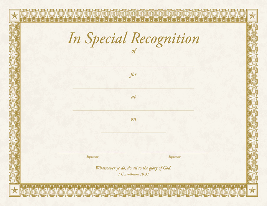 Warner Press Certificate-Membership/Welcome to Our Church Family Pack of 6 Green Foil Embossed Premium Stock 